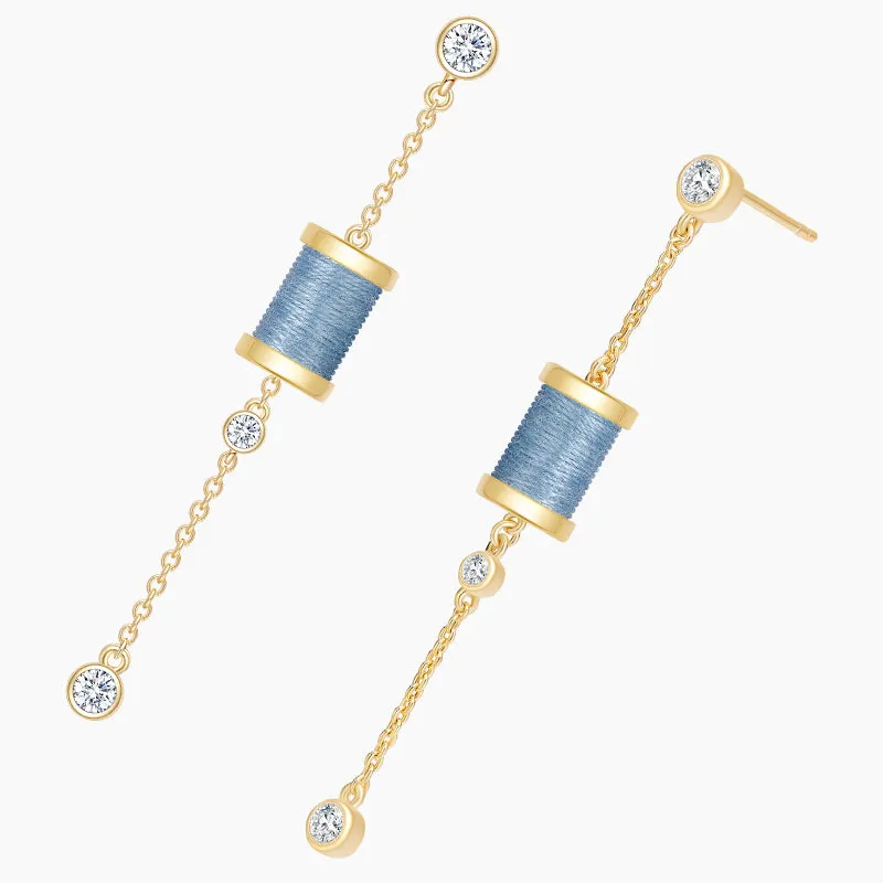 Sleeping Castle Aurora Thread Spindle Chain Earrings
