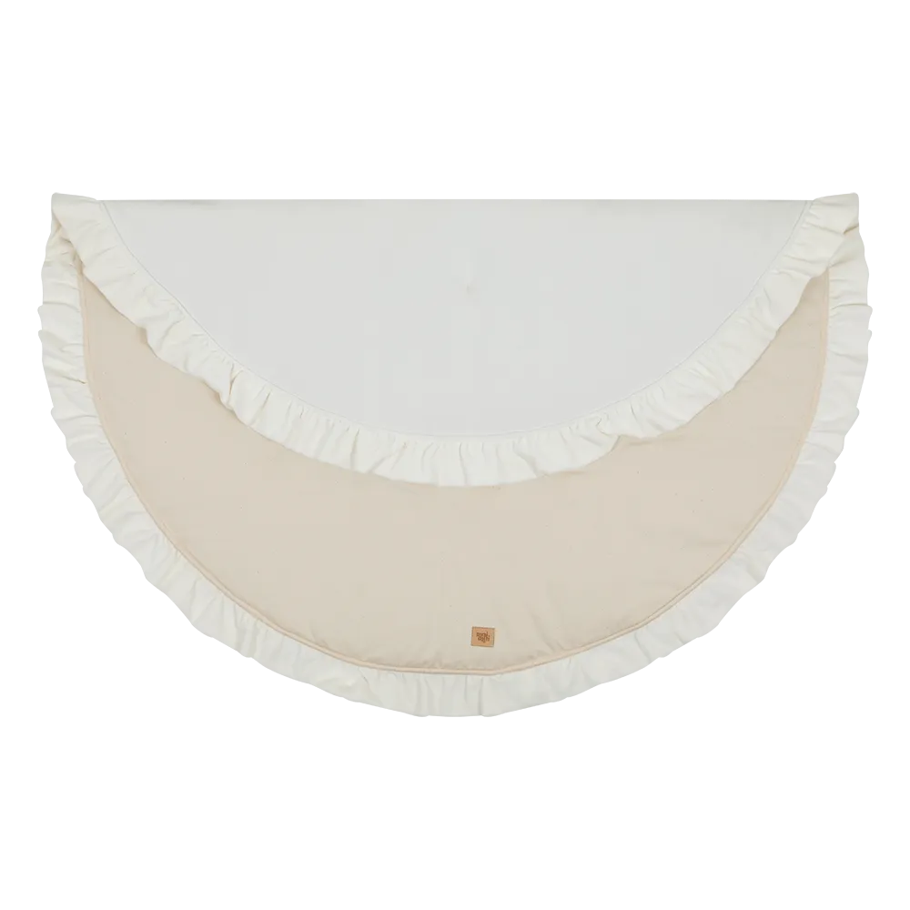 Soft Velvet Mat With Frill - White