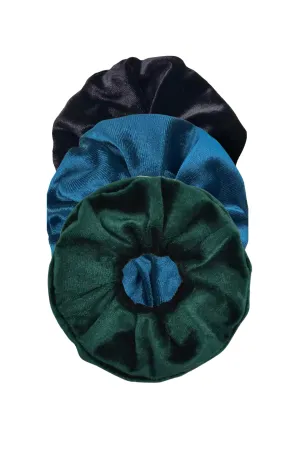 SPORT.LES Velvet Scrunchie 3 Pack Green/Blue