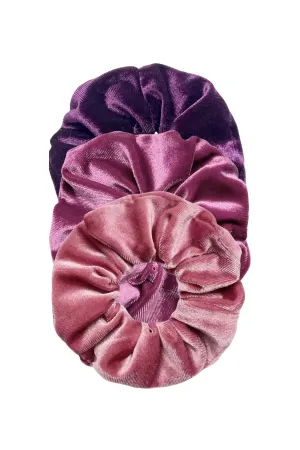 SPORT.LES Velvet Scrunchie 3 Pack Pink/Purple