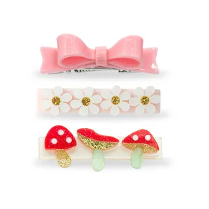 SPR24 - Mushroom Red and Bow Hair Clips