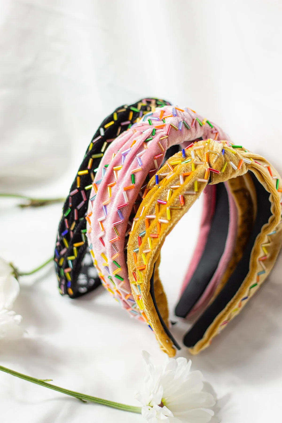 Sprinkle Beaded Twist Knot Headband