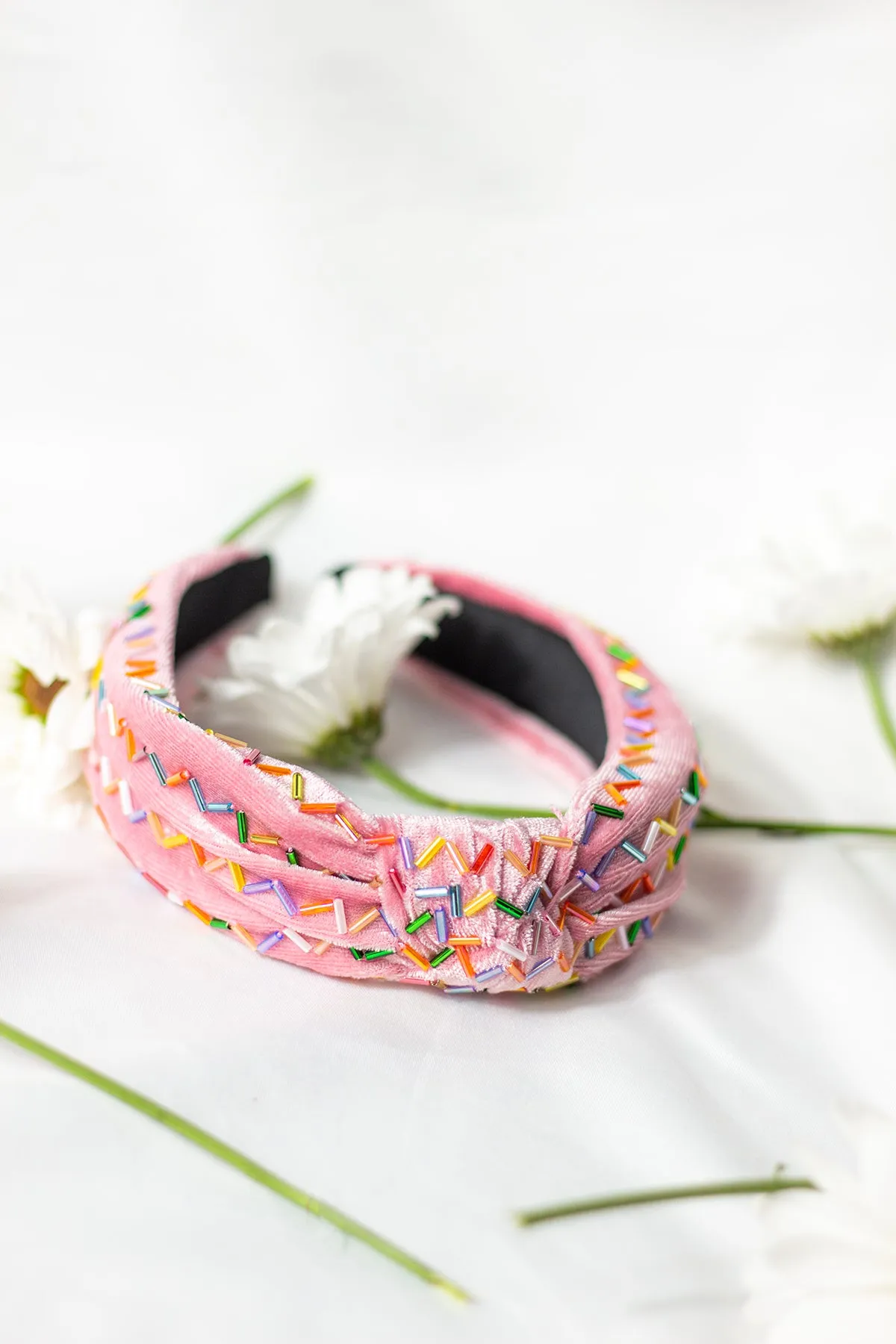 Sprinkle Beaded Twist Knot Headband