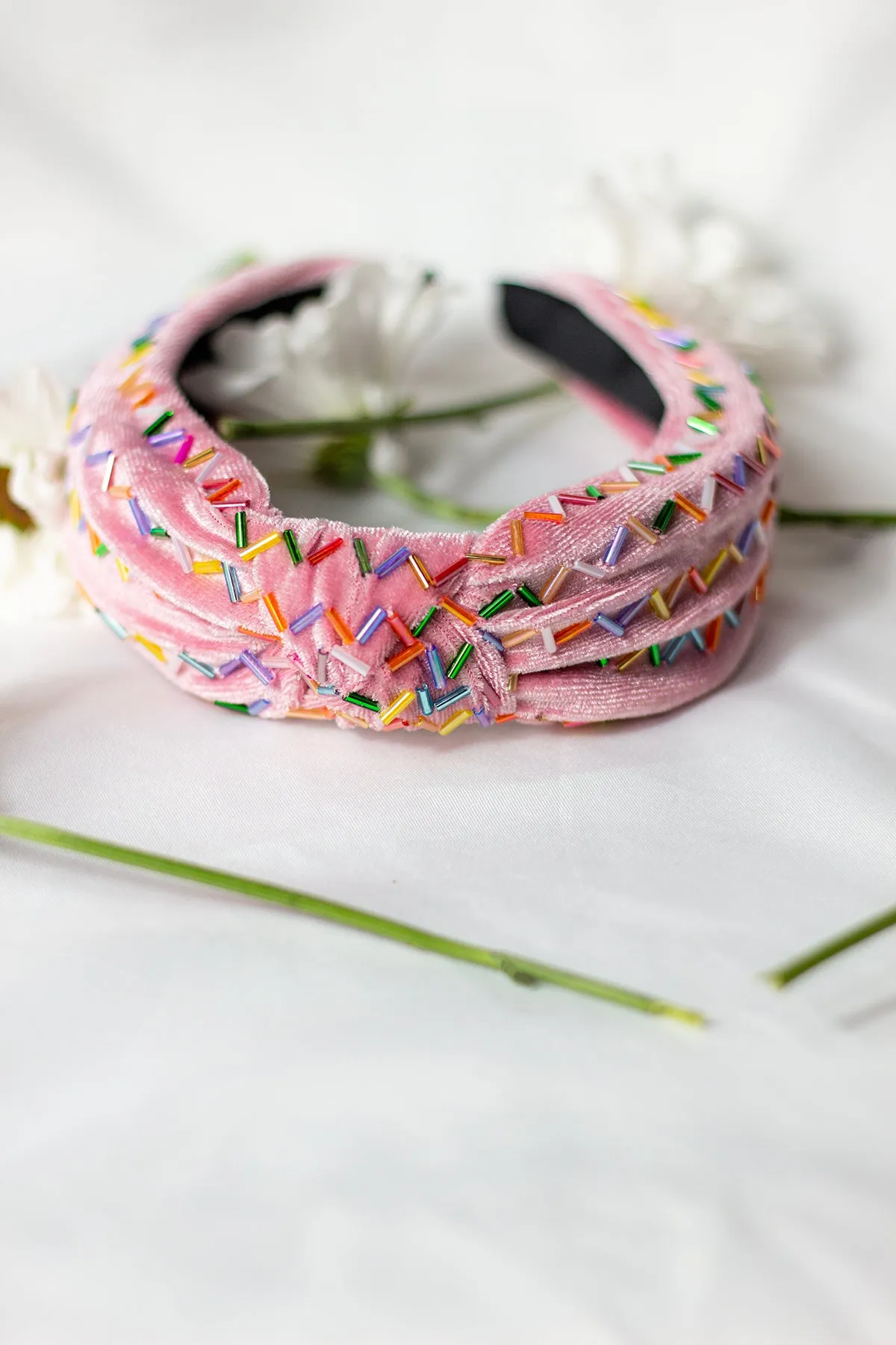 Sprinkle Beaded Twist Knot Headband