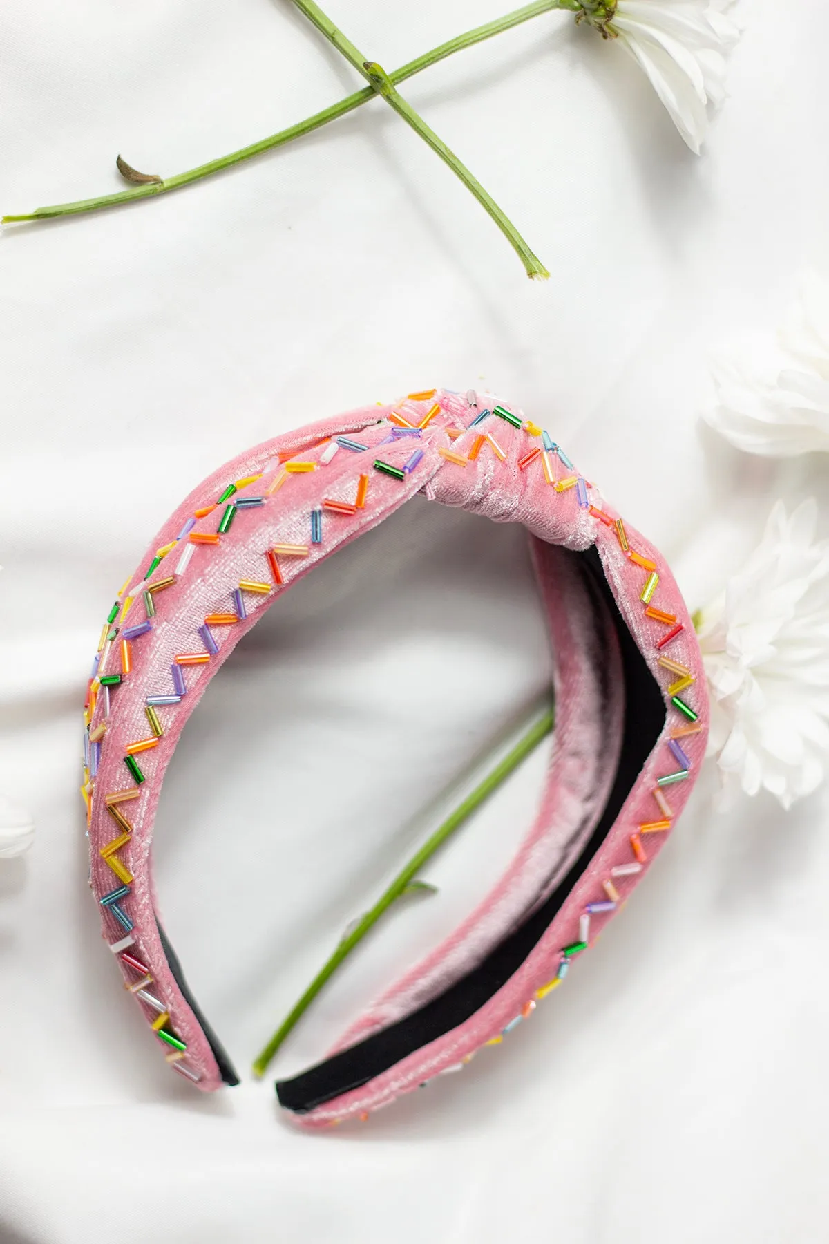 Sprinkle Beaded Twist Knot Headband