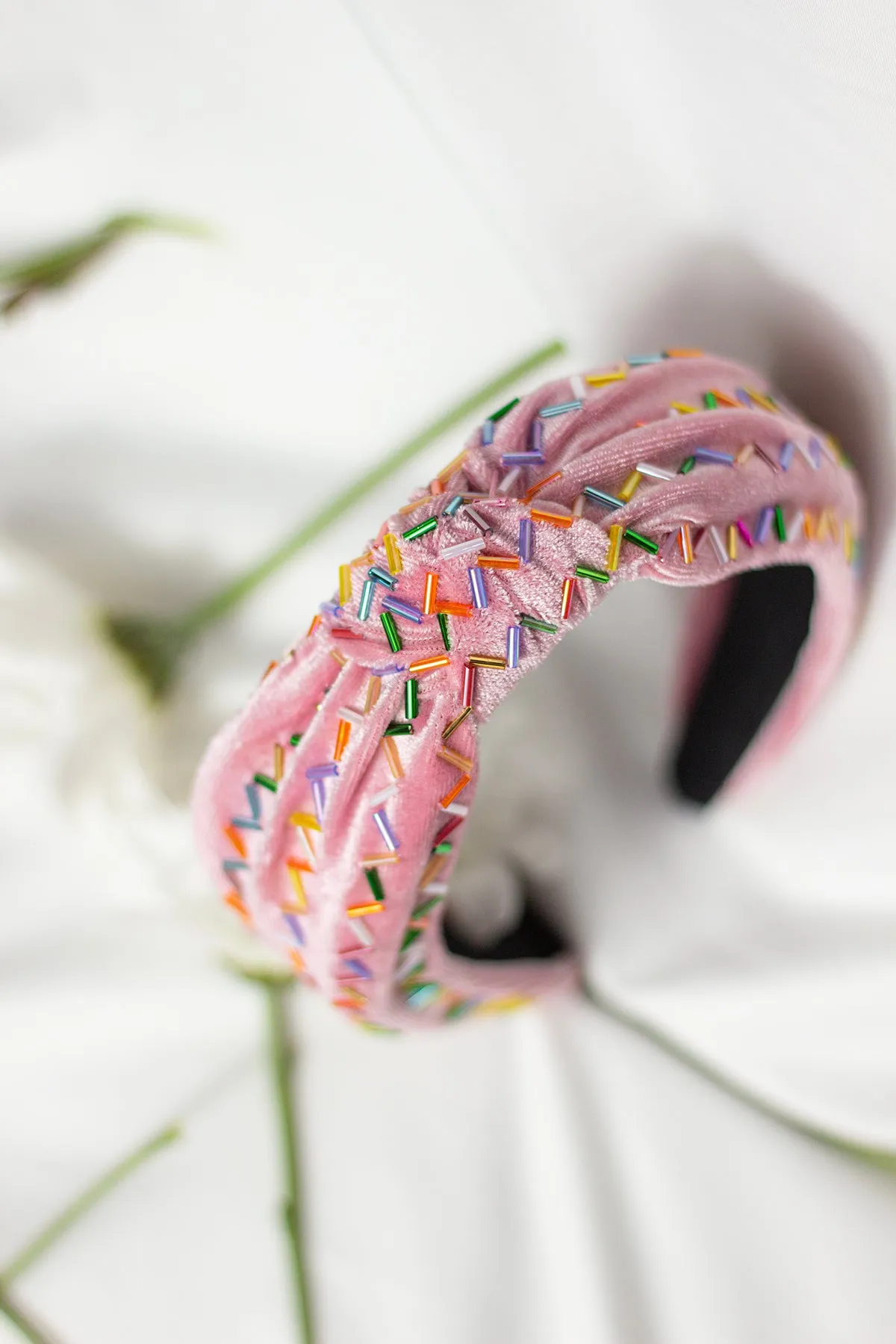 Sprinkle Beaded Twist Knot Headband