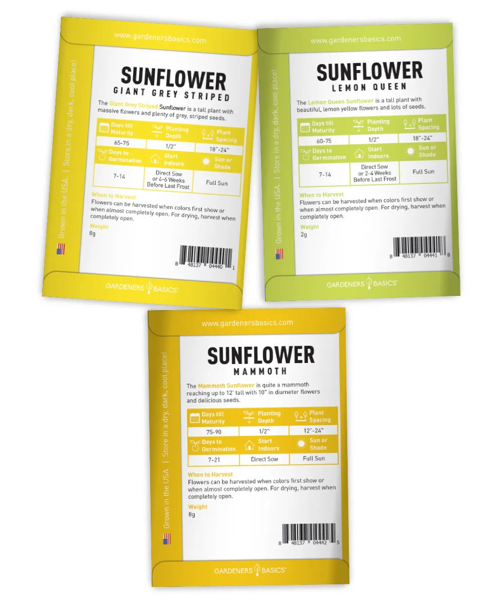 Sunflower Planting Seeds | 5 Variety Pack