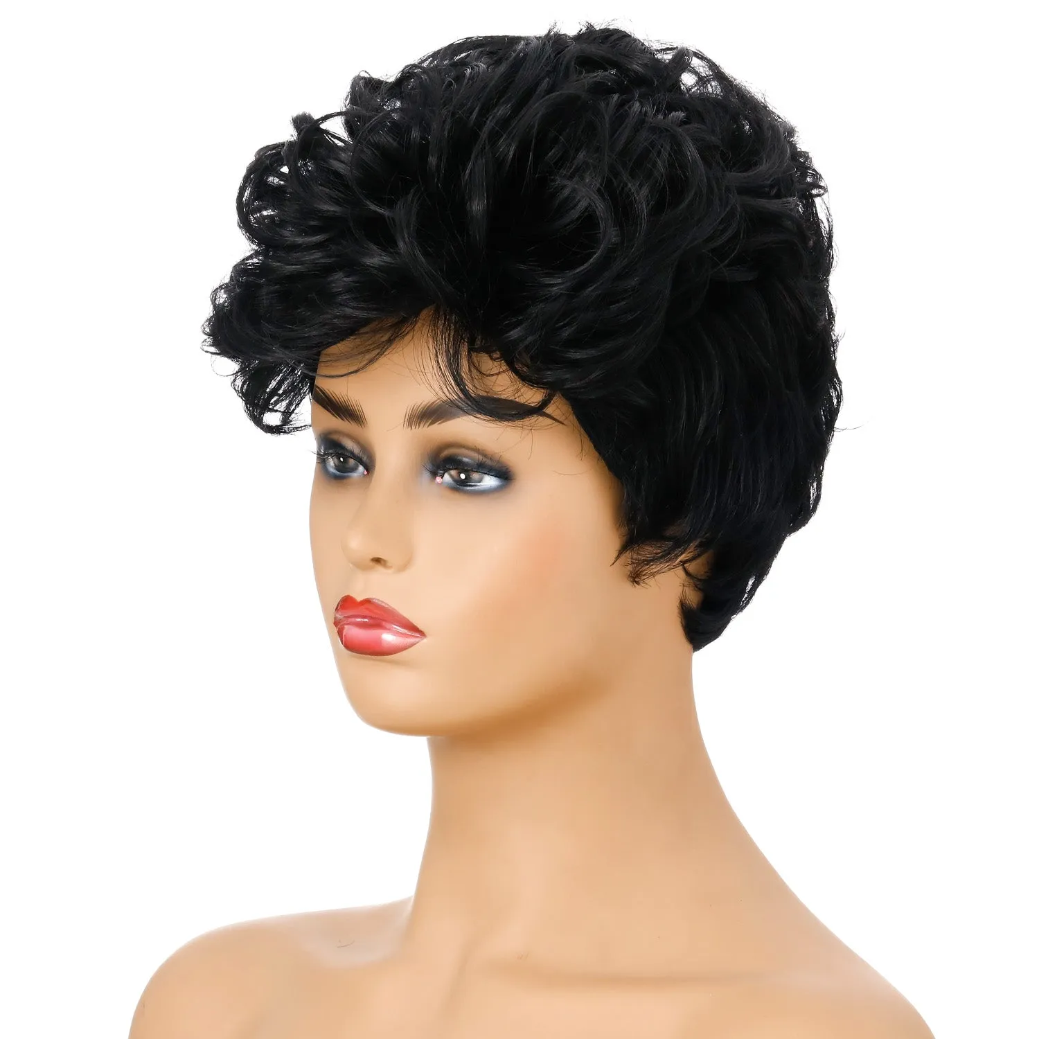 Sunny | Black Short Pixie Cut Curly Synthetic Hair Wig