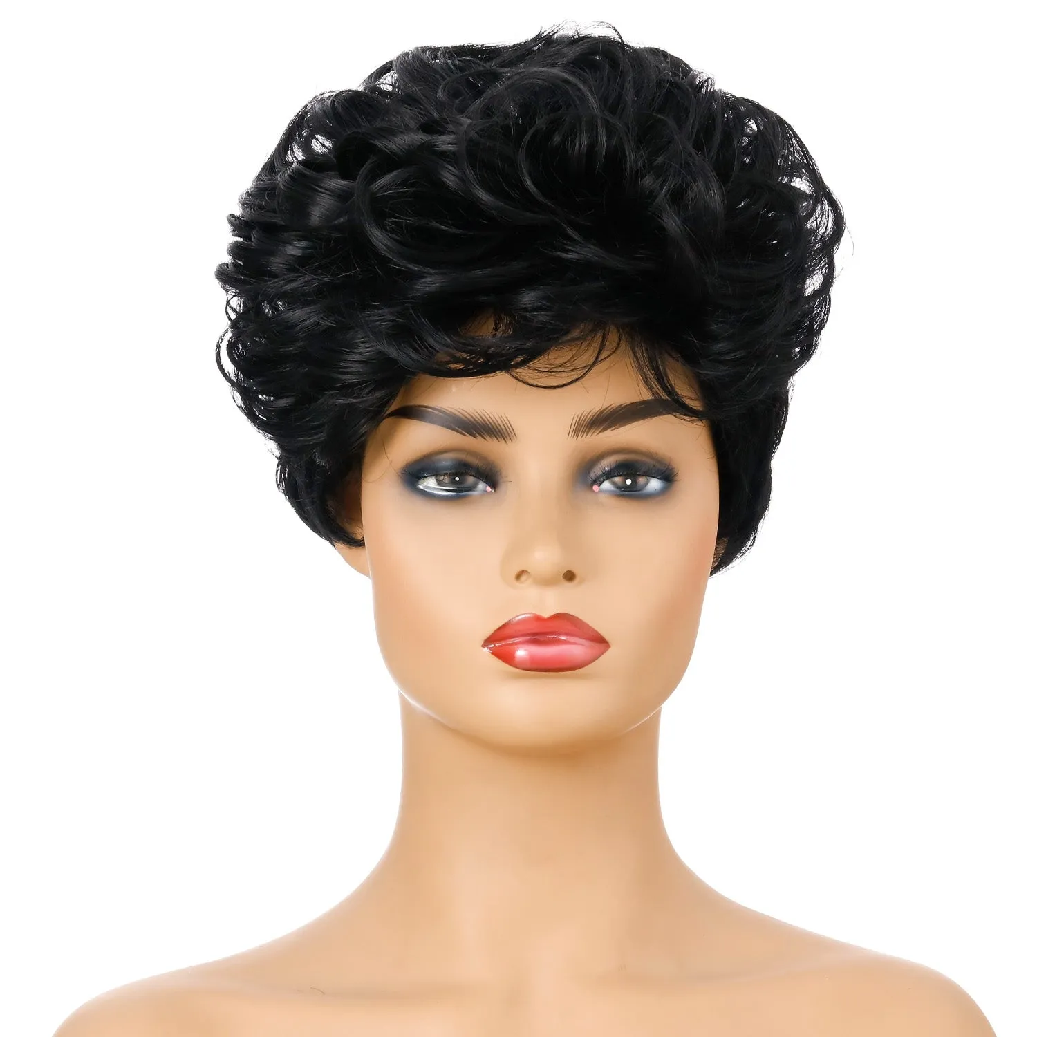 Sunny | Black Short Pixie Cut Curly Synthetic Hair Wig