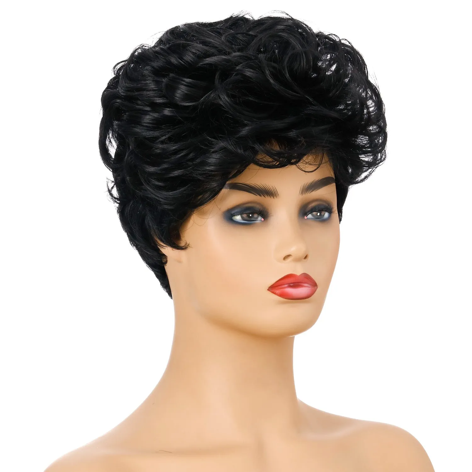 Sunny | Black Short Pixie Cut Curly Synthetic Hair Wig