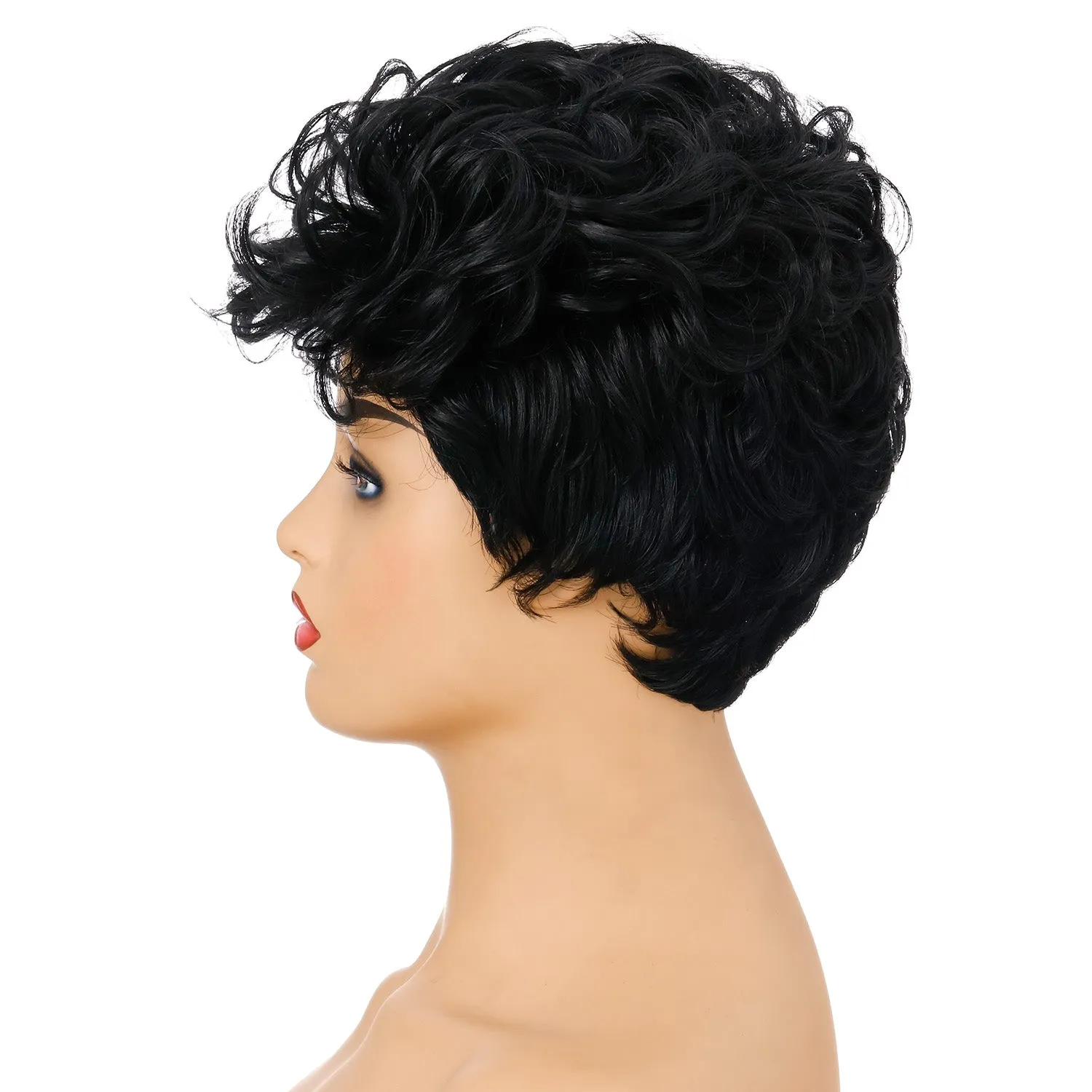 Sunny | Black Short Pixie Cut Curly Synthetic Hair Wig