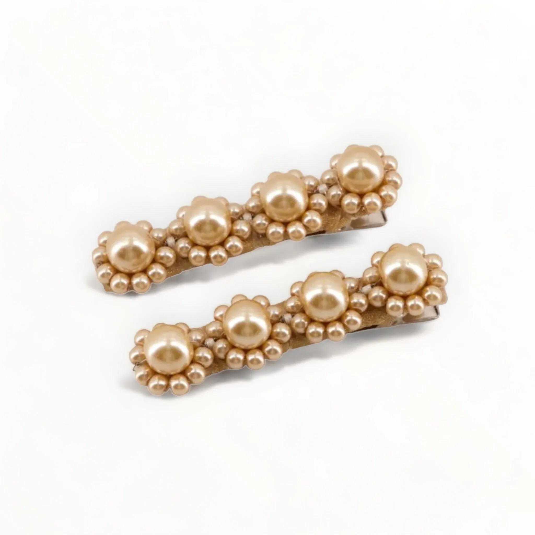 The Amor Designer Gold Pearl Hair Clip Set