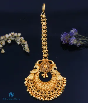 The Mayuraka Silver Peacock Maang Tikka