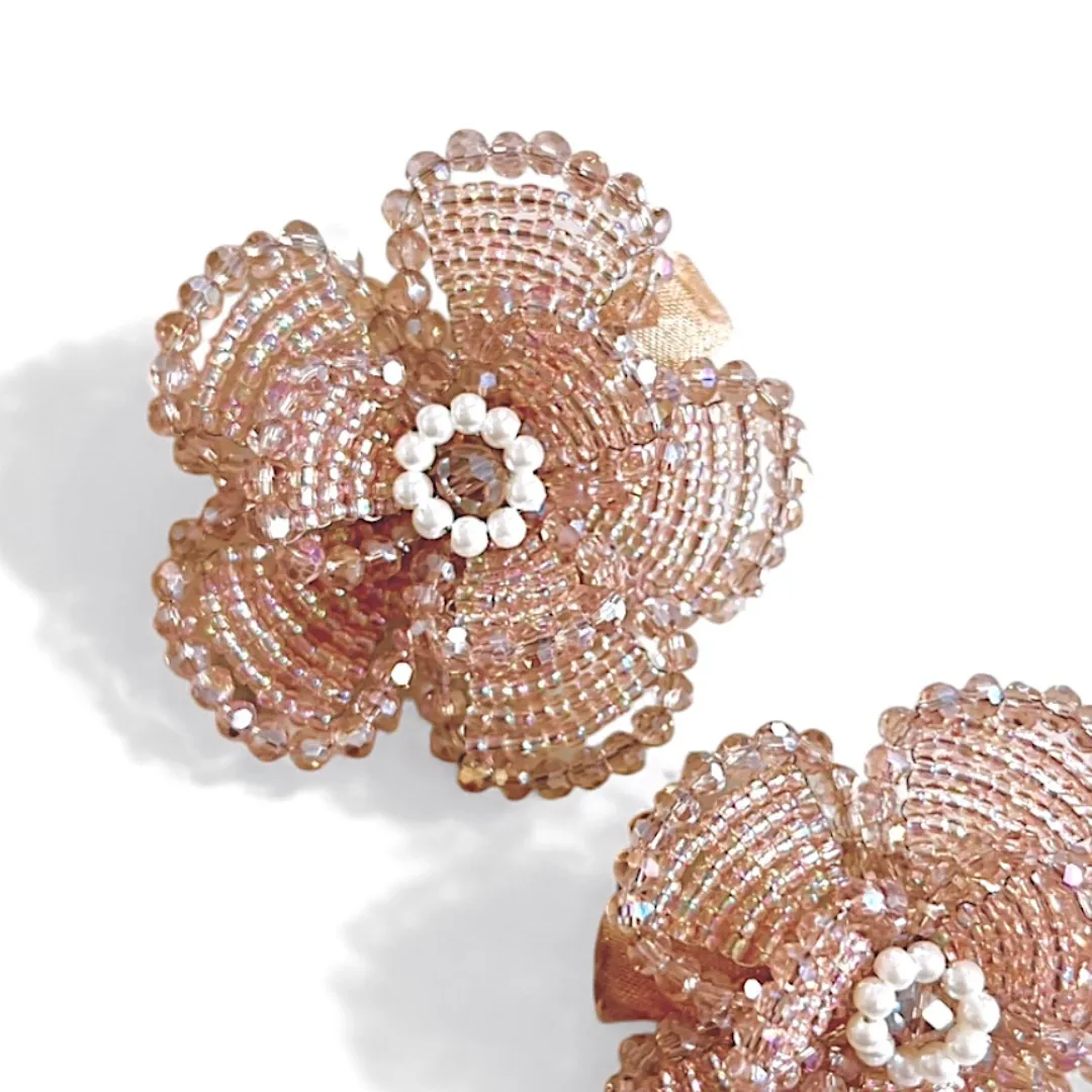 The Ninette Childs Luxury Handmade Crystal Flower Hair Clip Set
