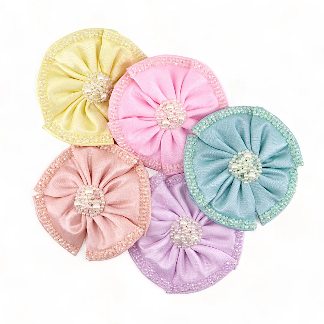 The Saffron Girls Luxury Pink Flower Clip