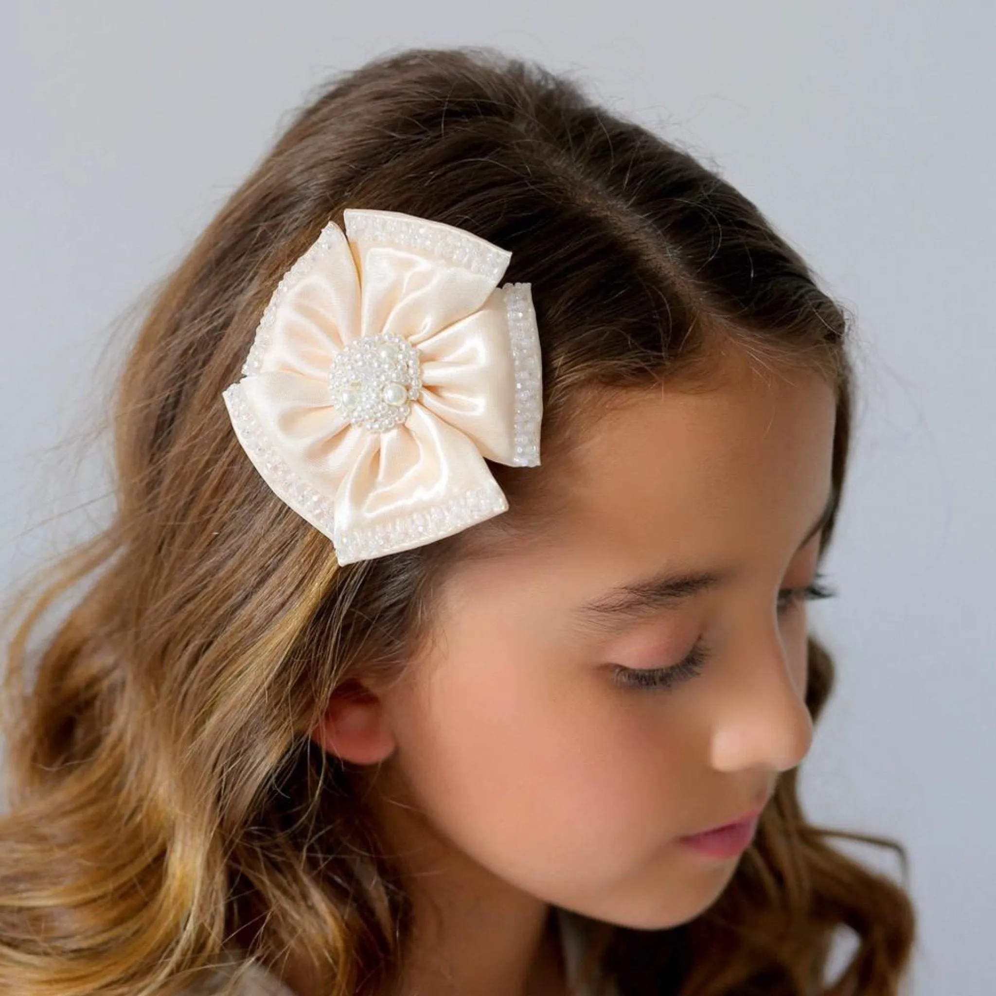 The Saffron Girls Luxury Pink Flower Clip