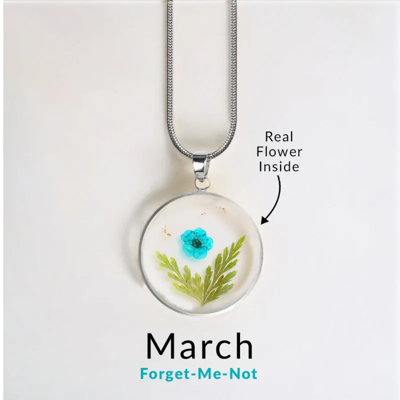 Timeless Pressed Birth Flower Necklace