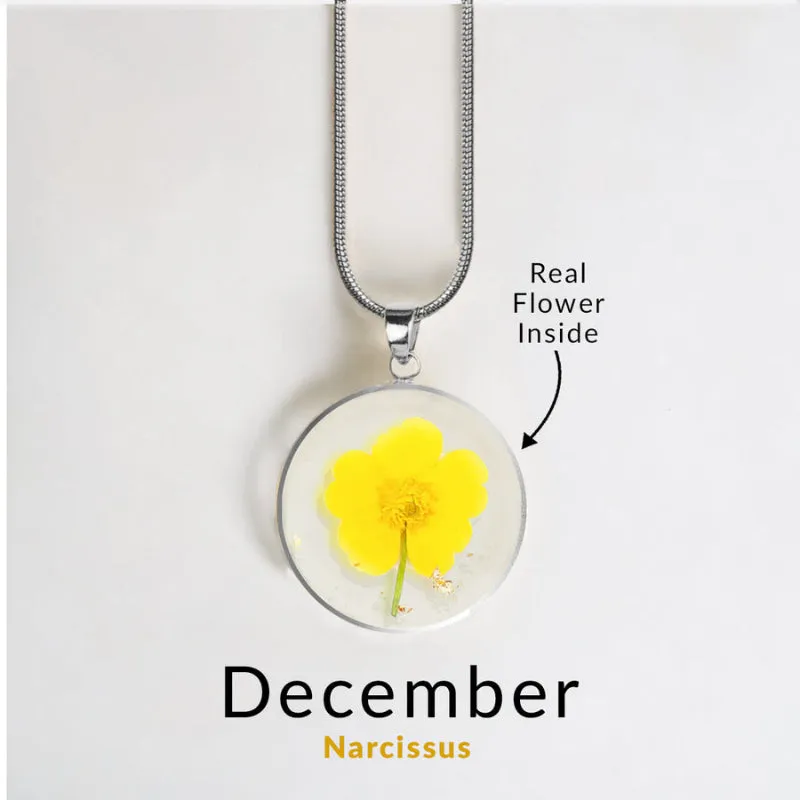 Timeless Pressed Birth Flower Necklace