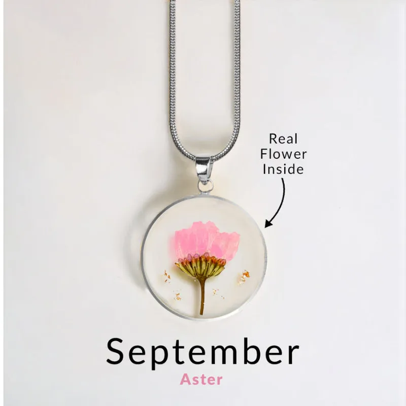 Timeless Pressed Birth Flower Necklace