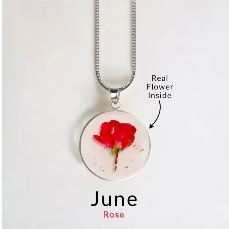 Timeless Pressed Birth Flower Necklace