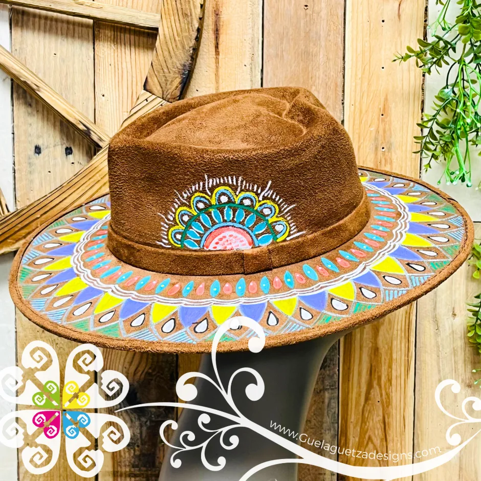 Tobacco Heart Mitla Velvet Hat - Hand Painted Hat