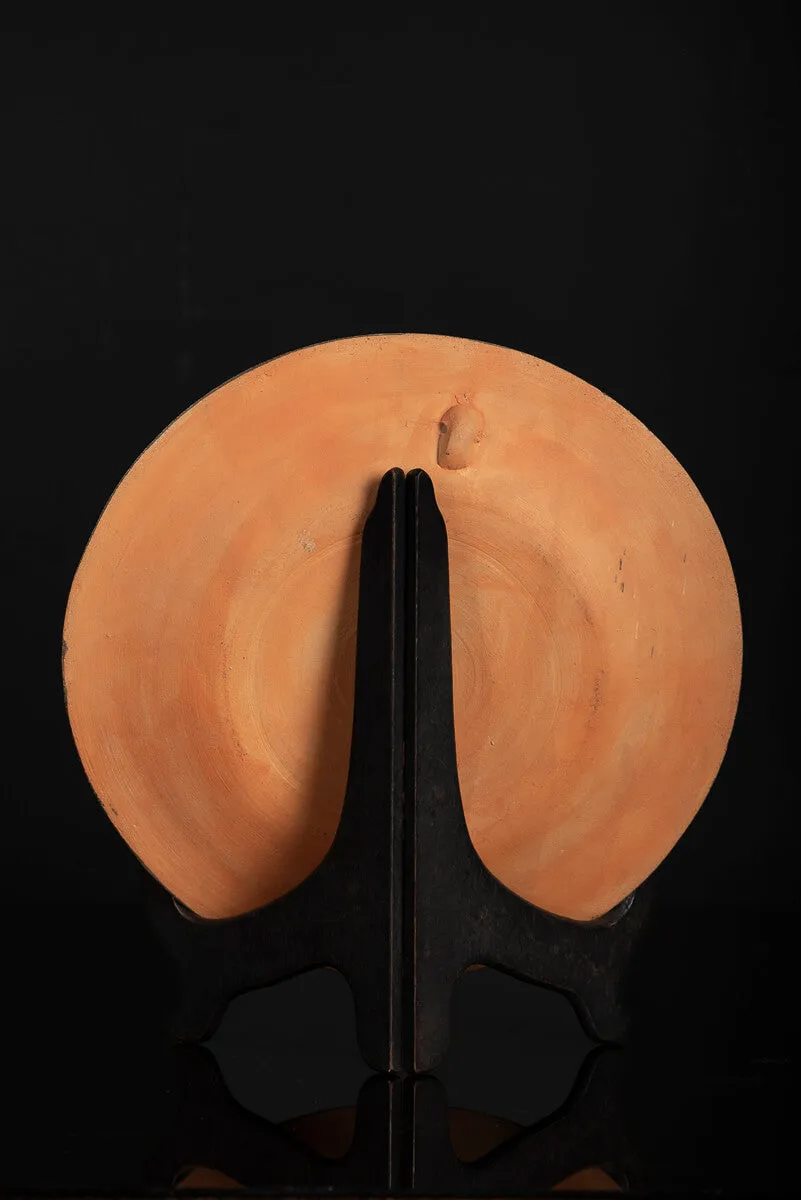 Tonala Dish with Mexican Emblem Signed by Artist