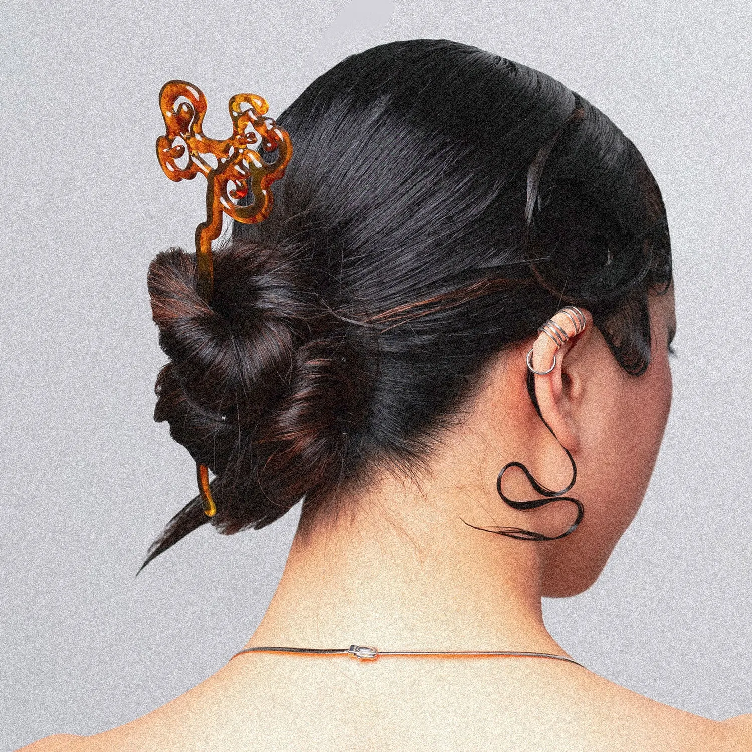 Tortoise Shell Smoky Cloud Hair Chopstick