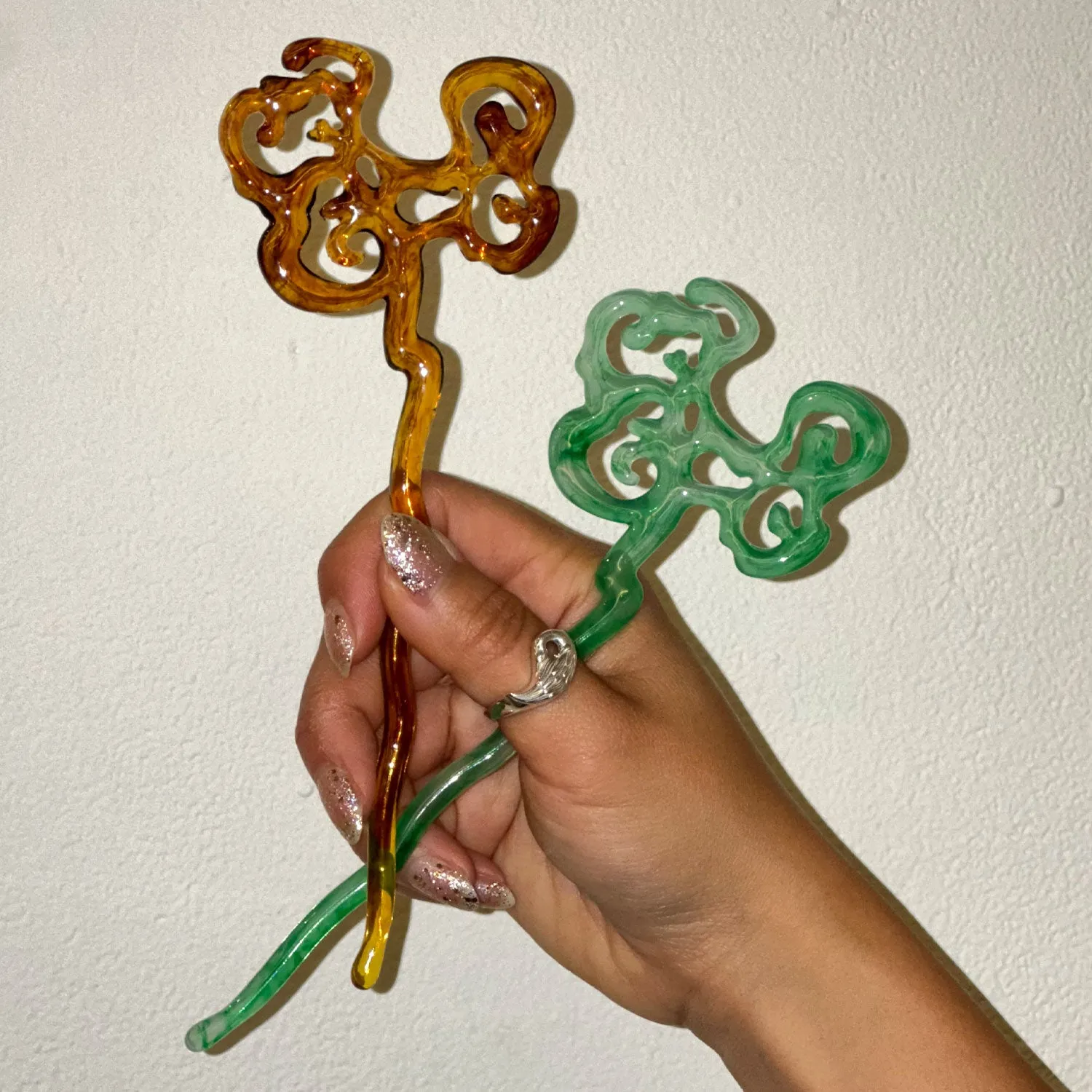Tortoise Shell Smoky Cloud Hair Chopstick