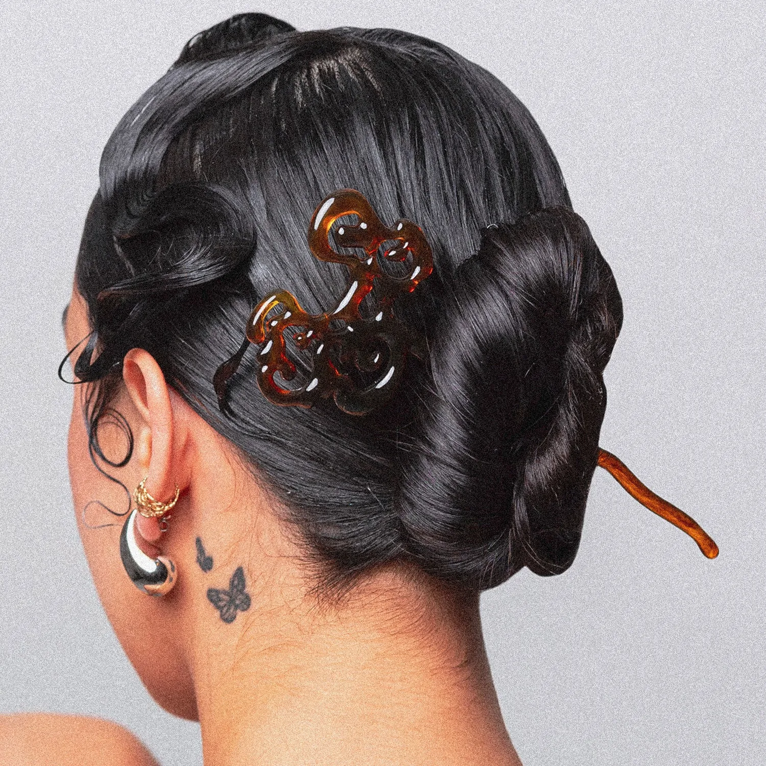 Tortoise Shell Smoky Cloud Hair Chopstick