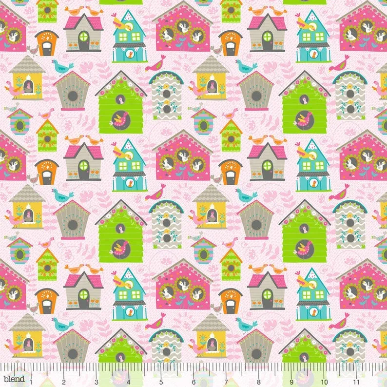Tweet Tweet Pink, Flutter & Float Collection by Ana Davis for Blend Fabrics