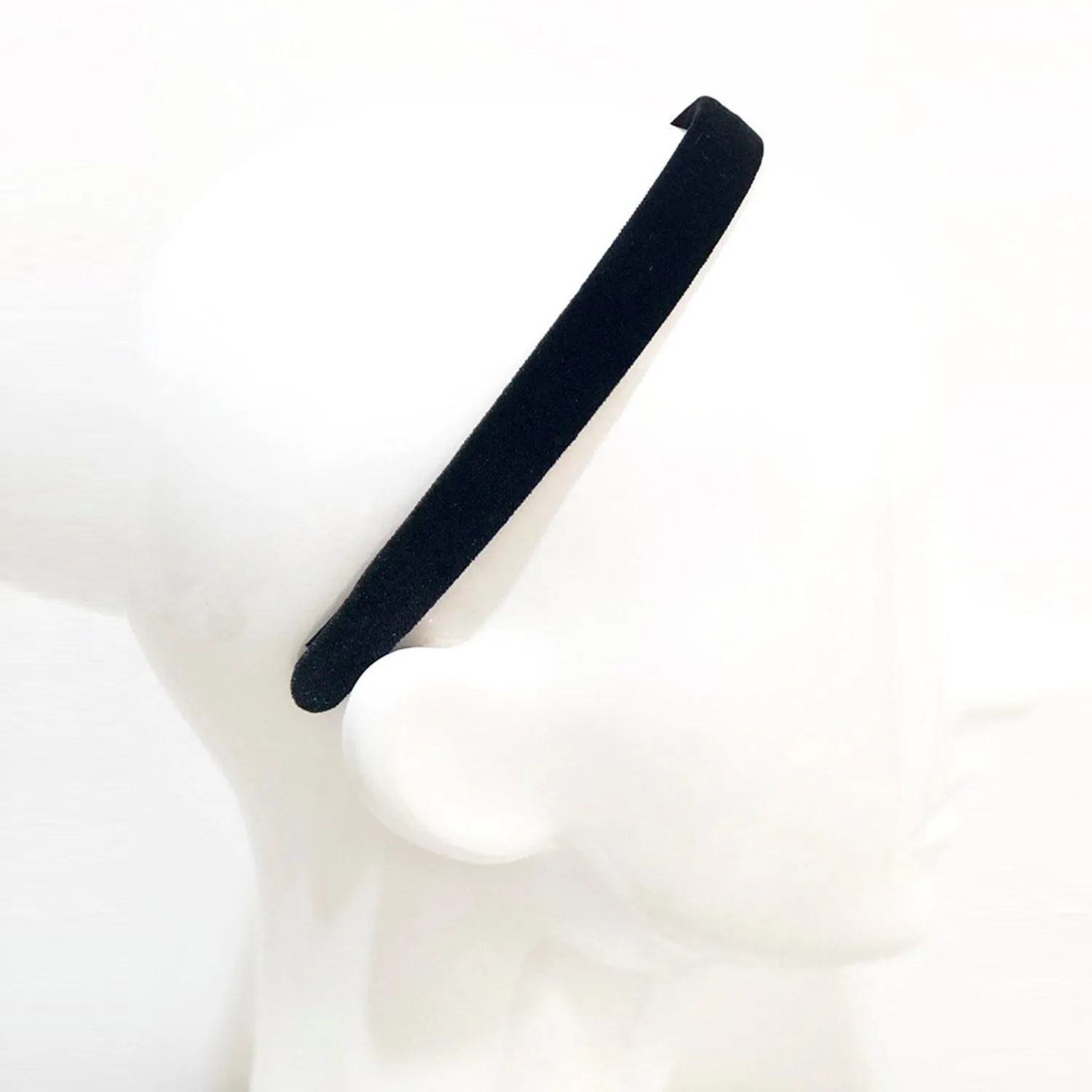 Velvet 1.5 cm Flat Black Headband