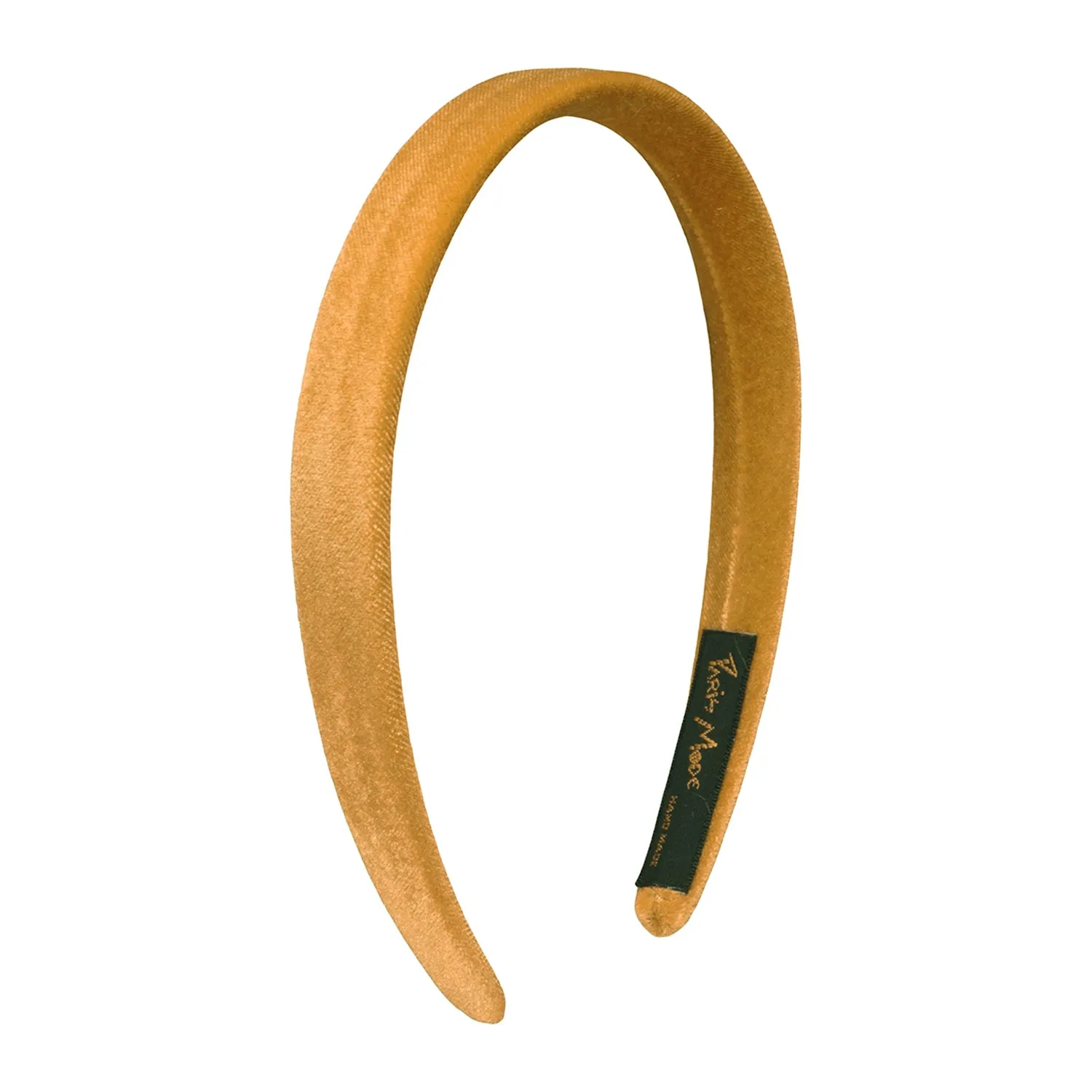 Velvet 1.5 cm Flat Mustard Headband