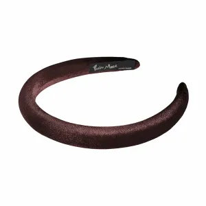 Velvet 1.5 cm Padded Brown Headband