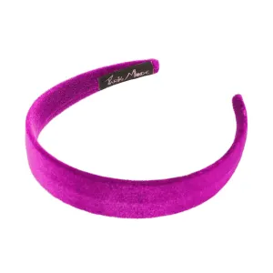 Velvet 2.5 cm Flat Fuchsia Headband