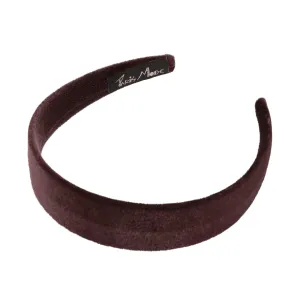 Velvet 3 cm Flat Brown Headband