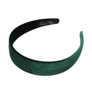 Velvet 3 cm Flat Emerald Headband