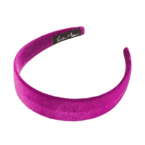 Velvet 3 cm Flat Fuchsia Headband