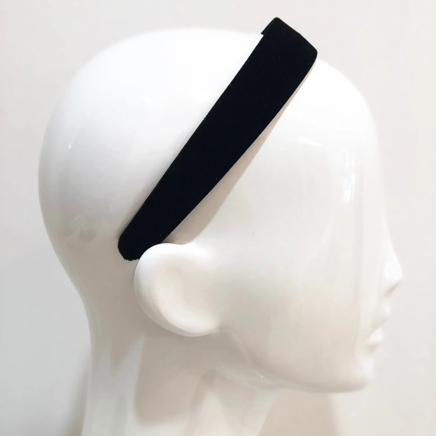 Velvet 3 cm Flat White Headband