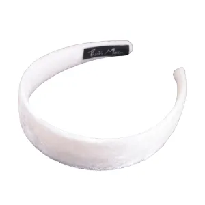 Velvet 3 cm Flat White Headband