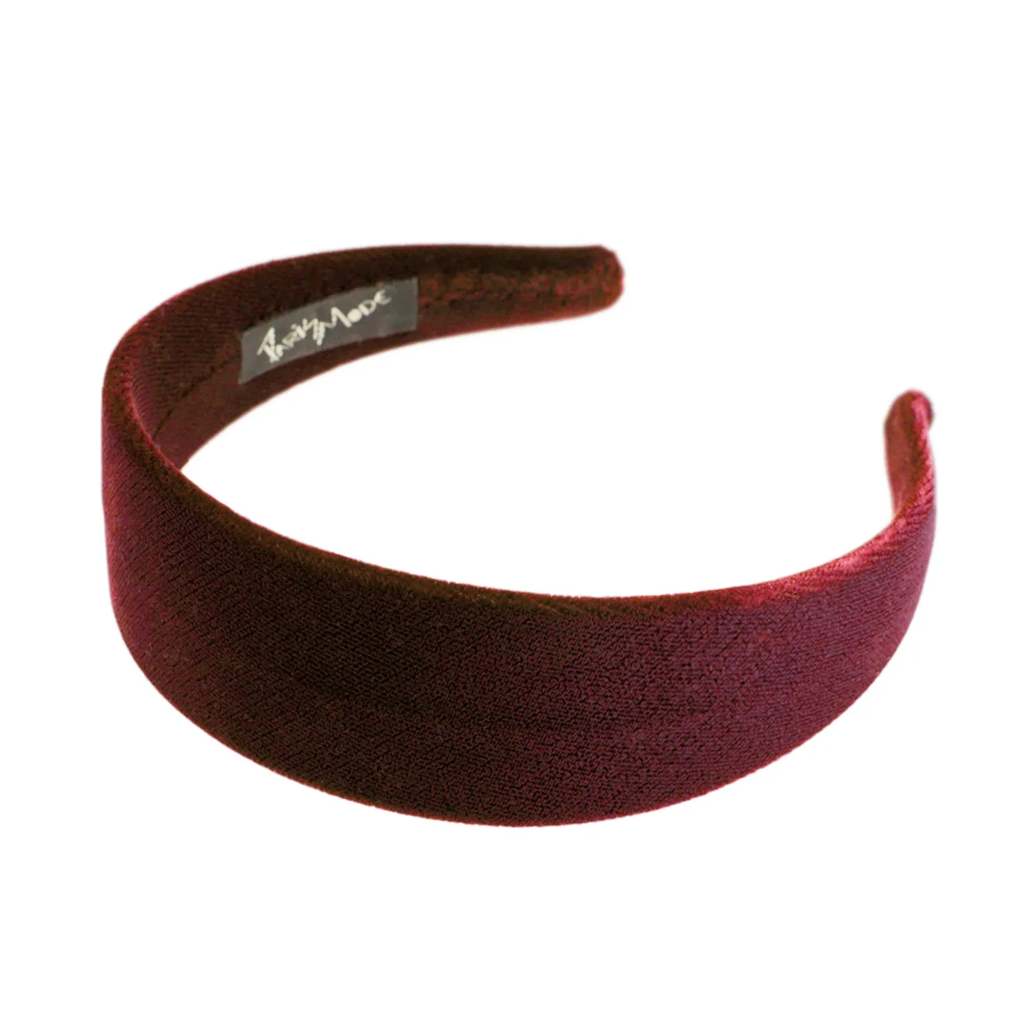 Velvet 4 cm Flat Burgundy Headband