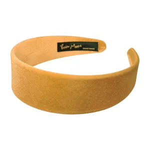 Velvet 4 cm Flat Mustard Headband