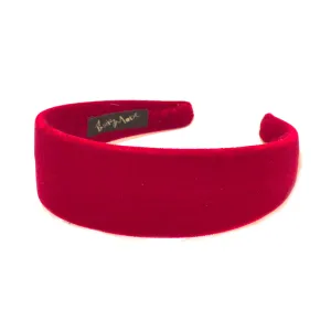 Velvet 4 cm Flat Red Headband