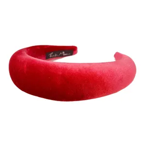 Velvet 4 cm Padded Red Headband