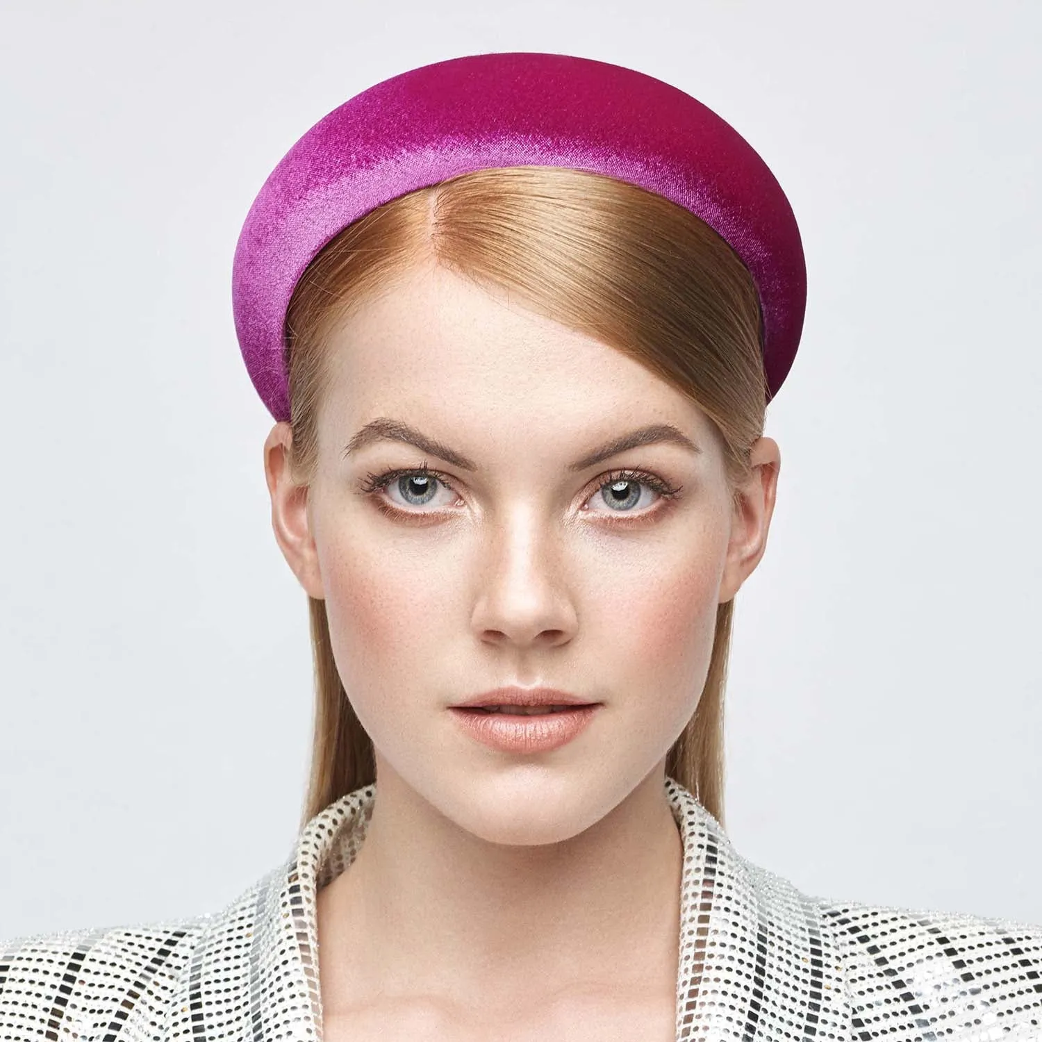 Velvet 4 cm Padded White Headband