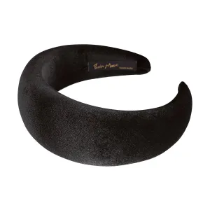 Velvet 6 cm Padded Black Headband