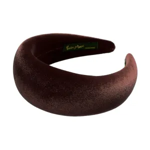 Velvet 6 cm Padded Brown Headband