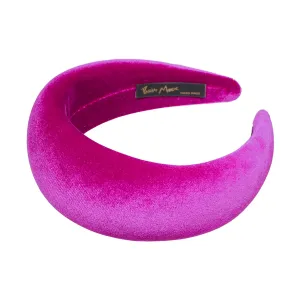Velvet 6 cm Padded Fuchsia Headband