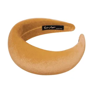 Velvet 6 cm Padded Mustard Headband
