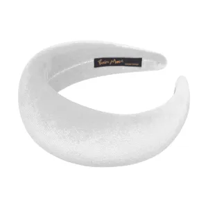 Velvet 6 cm Padded White Headband
