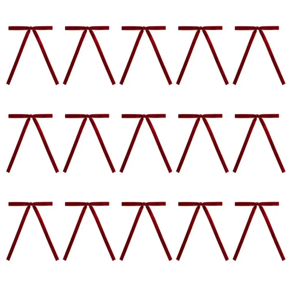Velvet Christmas Bows - Set of 15
